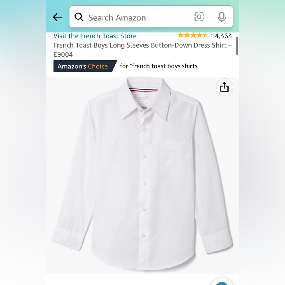 Boys button up white shirt